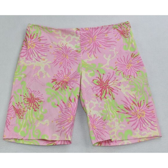 Lilly Pulitzer Resort Fit Women's Bermuda Size 6 Pink Starfish Shorts -Flaws- - Picture 2 of 13